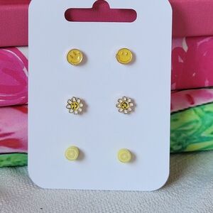 Trio Yellow Earring Set